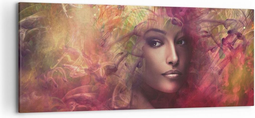 Bild auf Leinwand - Leinwandbild - frau gesicht - 120x50cm - Wand Bild - Wanddeko - Wandbilder - Leinwanddruck - Bilder - Kunstdruck - Wanddekorati...