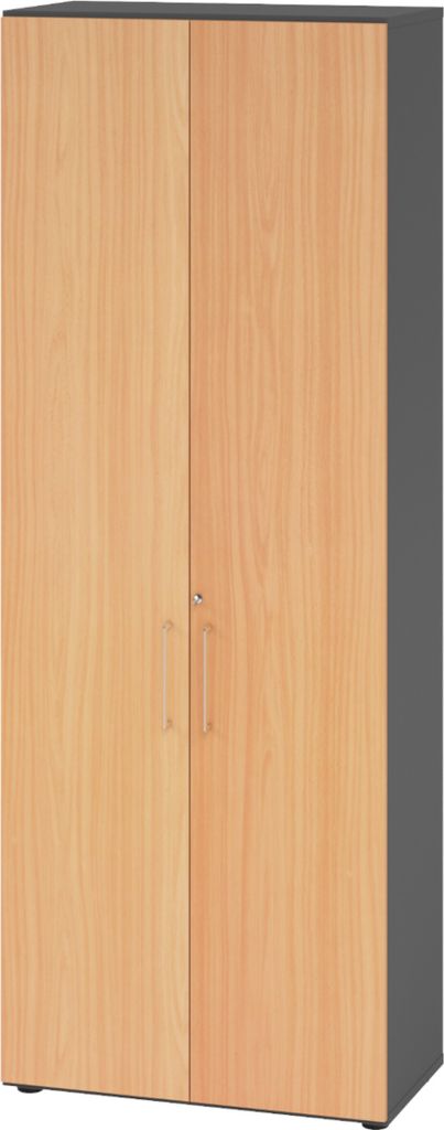 bümö smart Aktenschrank - 6 Ordnerhöhen - Nachbildung: Graphit/Buche