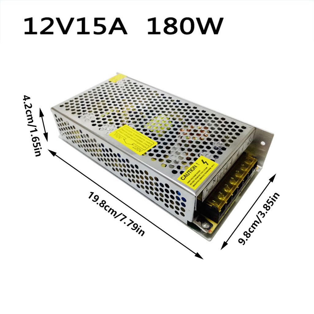 12V Schalt-Netzteil 15A 180W AC100-245V für LED Streifen