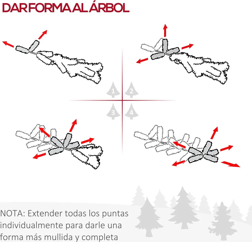 Sapin de Noël 180cm Difficilement Inflammable - 390 Pointes Souples - 5