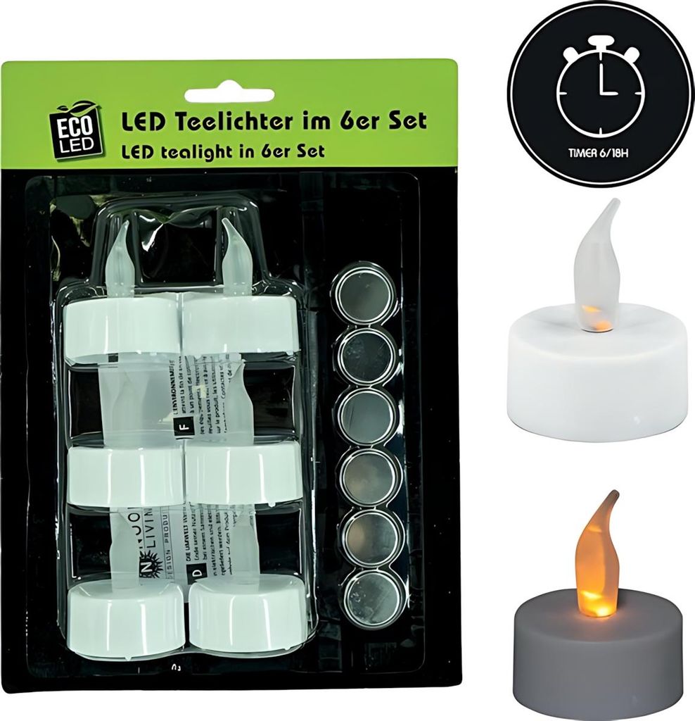 LED Teelicht 6er Set mit Timer – Sicheres Kerzenlicht für stimmungsvolle Momente