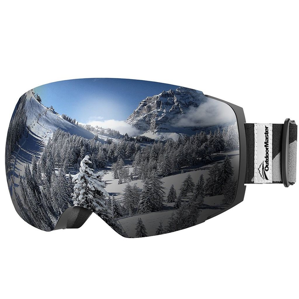 OutdoorMaster Skibrille Pro für Damen & Herren, Snowboardbrille mit magnetisch wechselsystem, helmkompatible Schneebrille mit OTG UV400 Schutz, Sk...