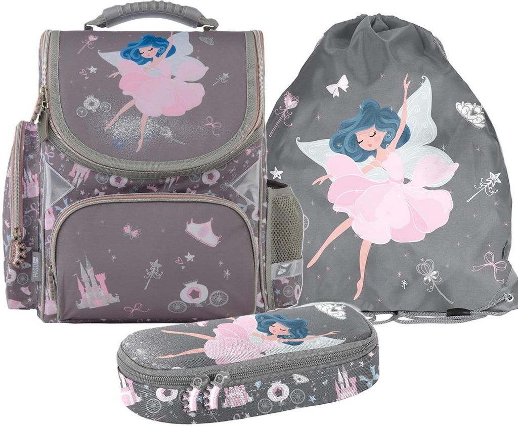 Zaino Ballerina Ergonomico Set zaino scolastico in 3 pezzi Immagine del prodotto 