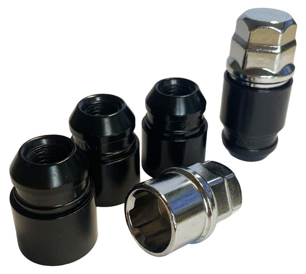 Felgenschlossmuttern M12x1,5 34mm Kegelbund 60° schwarz für Produktbild 