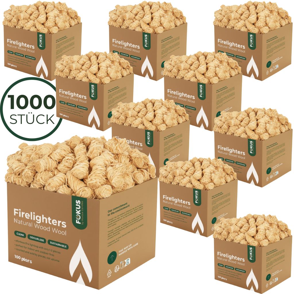 HORECA CANDLES Podpalovače z dřevěné vlny, 1000 ks – Velké Obrázek produktu 