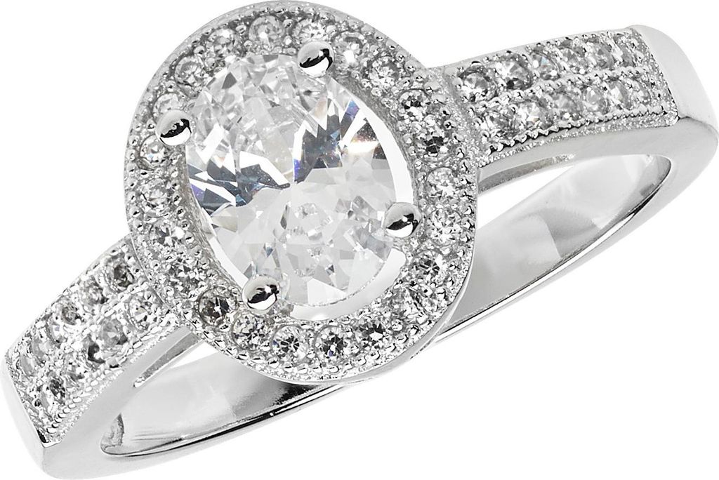 Eleganter 925 Sterling Silber Solitär Verlobung Damen - Ring mit Zirkonia, 60 (19.1); TRS22269RSS