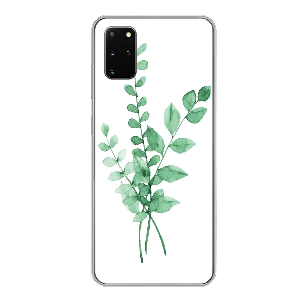 MuchoWow Handyhülle Schutzhülle Hülle für Samsung Galaxy S20 Plus Aquarelle - Blätter - Pflanzen Silikon Softcase Handy Hülle - Hartschale