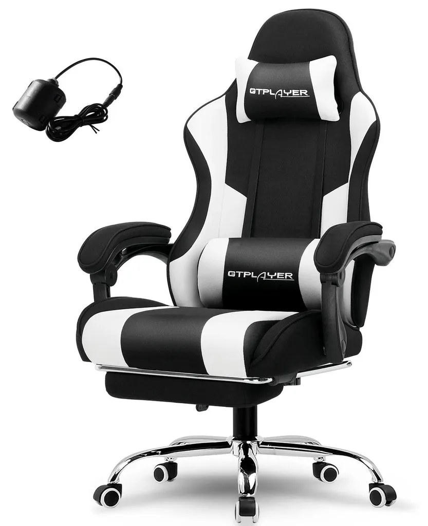 Adieu au mal de dos : Fauteuil gamer ergonomique blanc massant - Repos USB