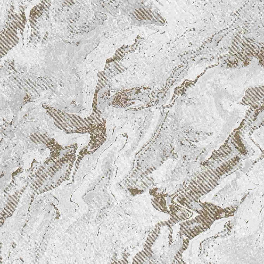 A close-up, abstract view of a marble-like texture with swirling patterns of white, gray, and brown.