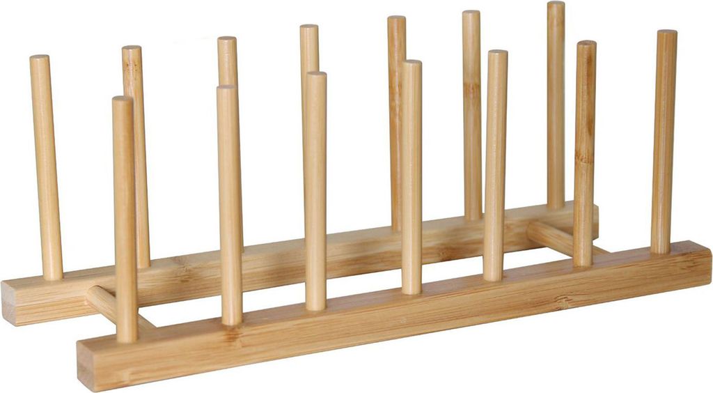 Küchen-Lagerregal aus Bambus, rutschfest, für Teller, Topf, Deckel, Schüssel, Trockenhalter, Organisation, Schneidebrett, Entwässerungsständer