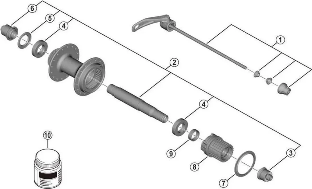 Moyeu VTT Shimano FH-MT401 Argent pour Transmission 12 Vitesses