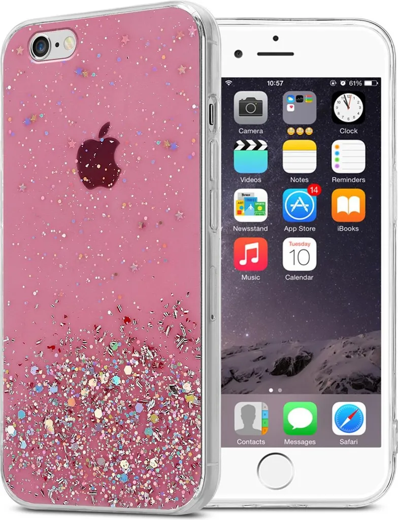 Regalo Cover iPhone 6 Plus Rosa Glitter | Cadorabo Custodia TPU