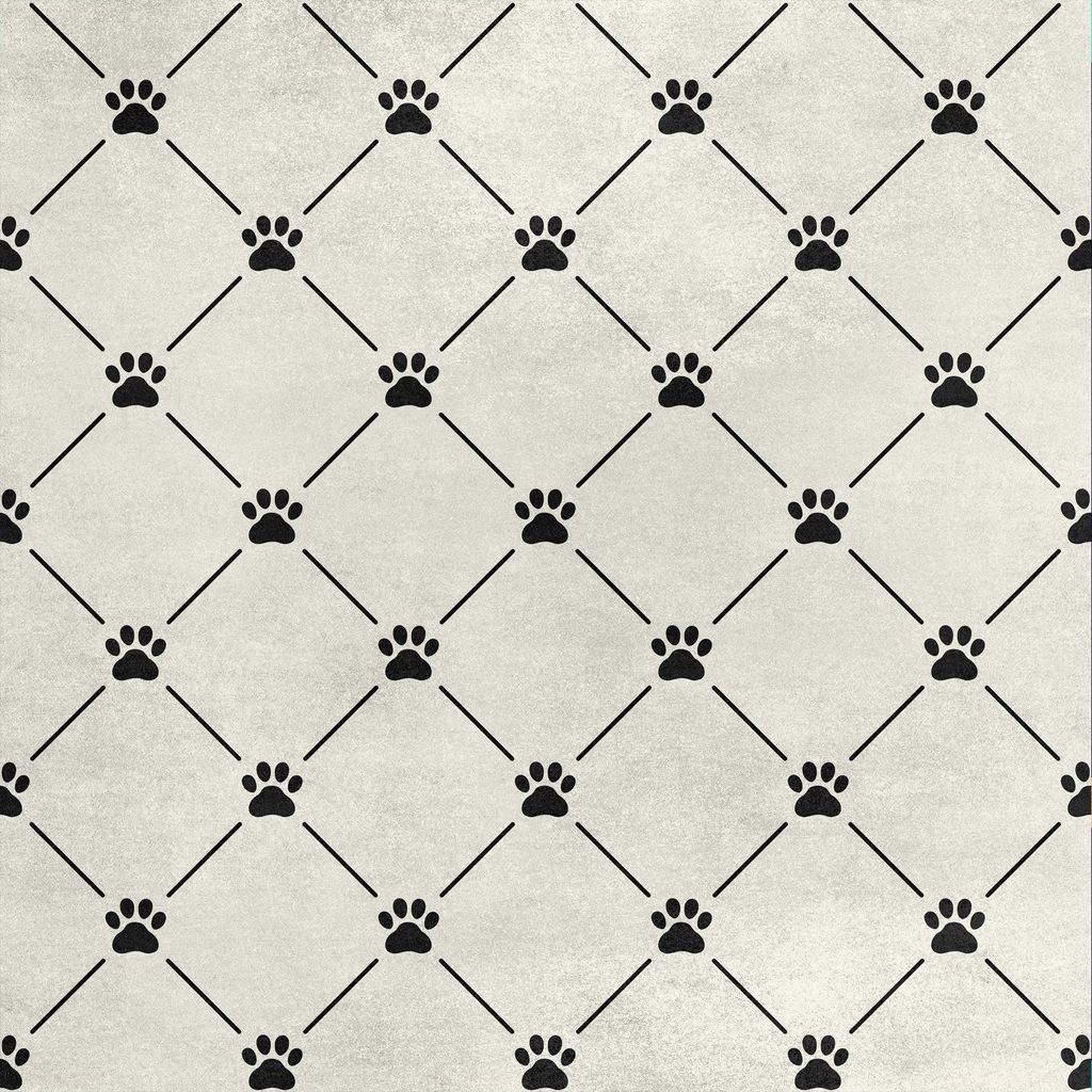 Royal Samt Stoff Polyester Zum Nähen - Motiv Pfotenabdrücke