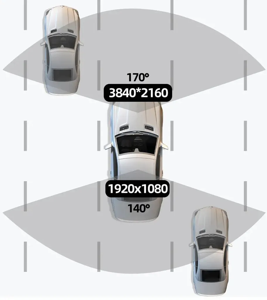 Dashcam voiture 4K grand angle 170° avec vision nocturne noire