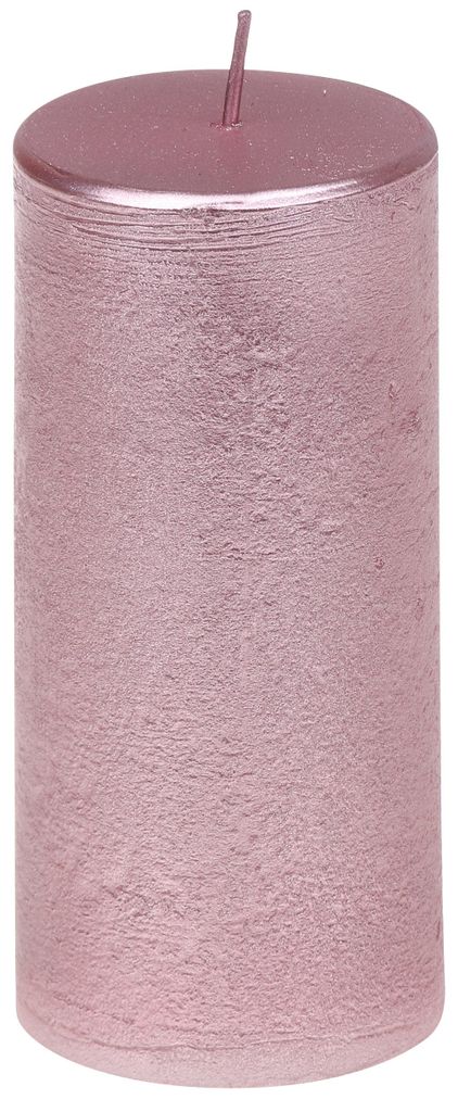 Stumpenkerze "Rustic-Glanz" Antikrosa 120/58 mm Produktbild 