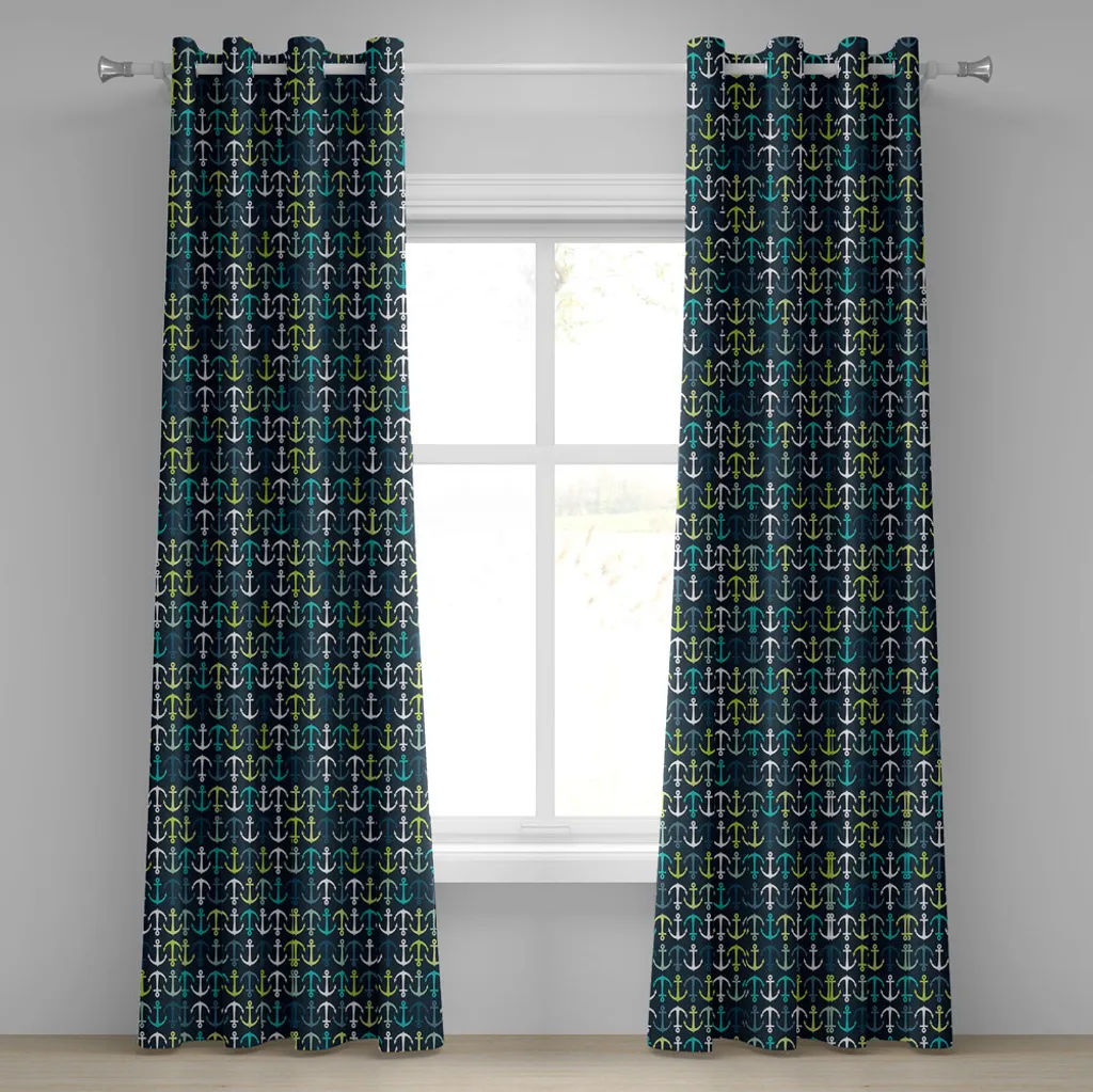 Rideau maritime bleu foncé en tissu résistant à œillets 280x175 cm