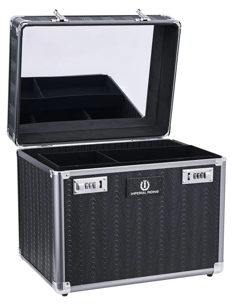 Mallette de pansage rigide IRH Shiny avec serrure à code et gris inox - 2