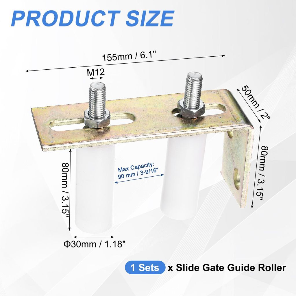 2 Stš¹ck Schiebetor Fš¹hrungsrolle 3" Nylon Rollen Tor Tr?ger Montagesatz Mit L-Hinterer Pfosten Halterung Universelle Rolltor Fš¹hrung Fš¹...