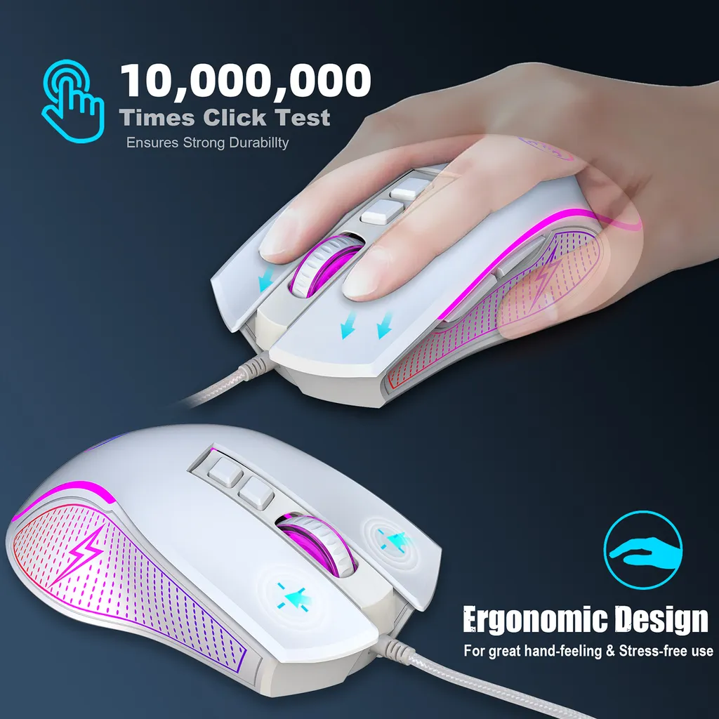Ensemble Clavier Gamer 60% et Souris Optique RVB pour Setup de Bureau - 12