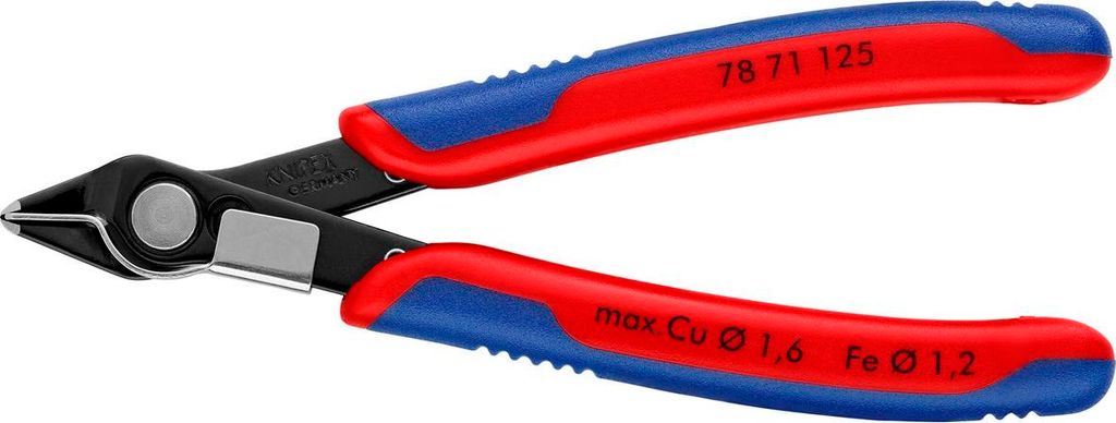 Knipex Electronic-Super-Knips brüniert 2 Komponenten-Griff mit Drahtklemme - 78 71 125 SB