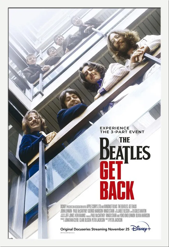 Poster Beatles Get Back encadré blanc Shinsuke : fini les posters pliés