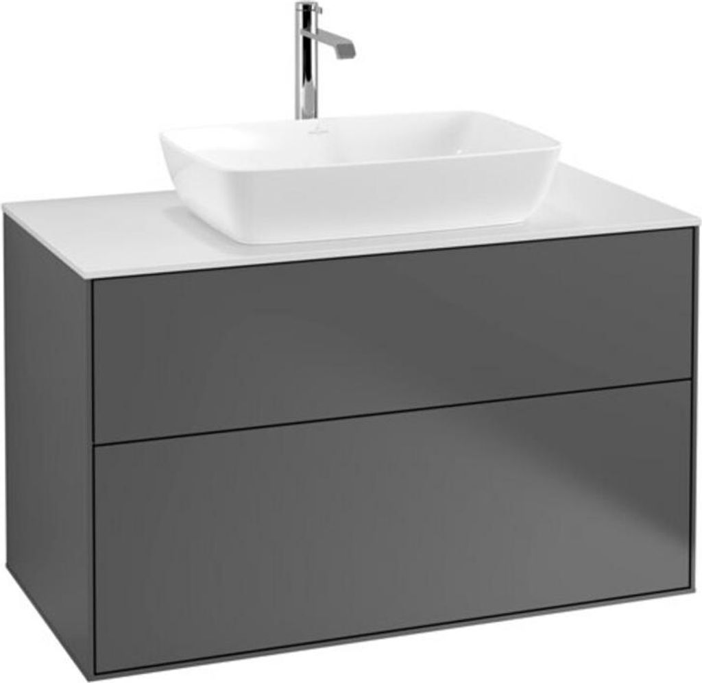 V&B Waschtischunterschrank Finion 100x60,3cm, Abd.-Pl. wh. m, Anthrac. m