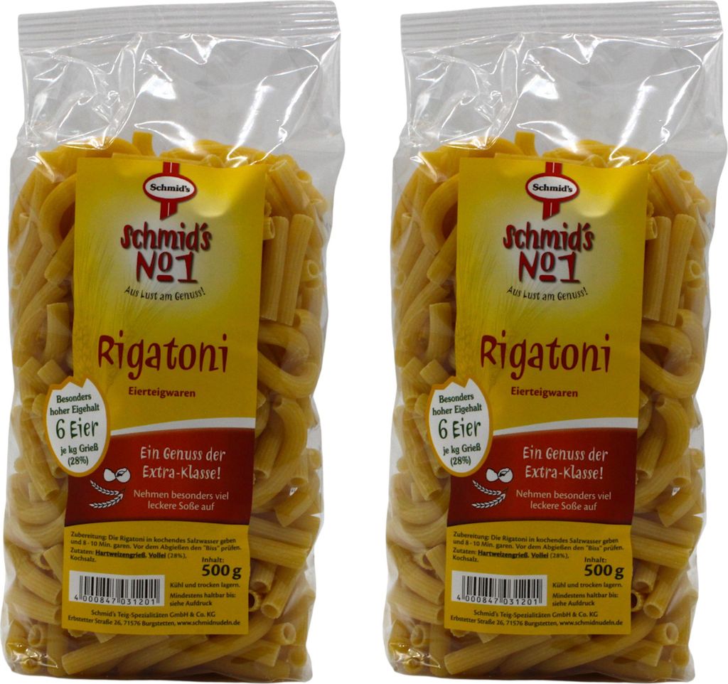 Schmid’s No.1 Schlemmer-Rigatoni 500 g – Aromastark & saucenfreundlich