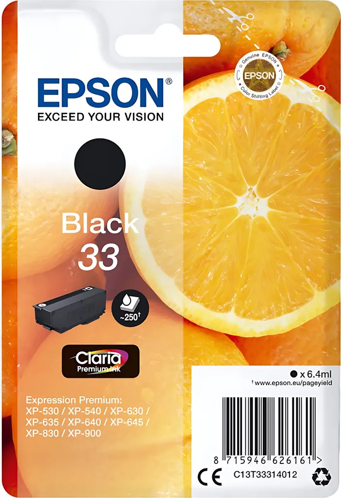 Cartuccia Originale Epson 33 Nero C13T33314012 - Inchiostro 6,4 ml