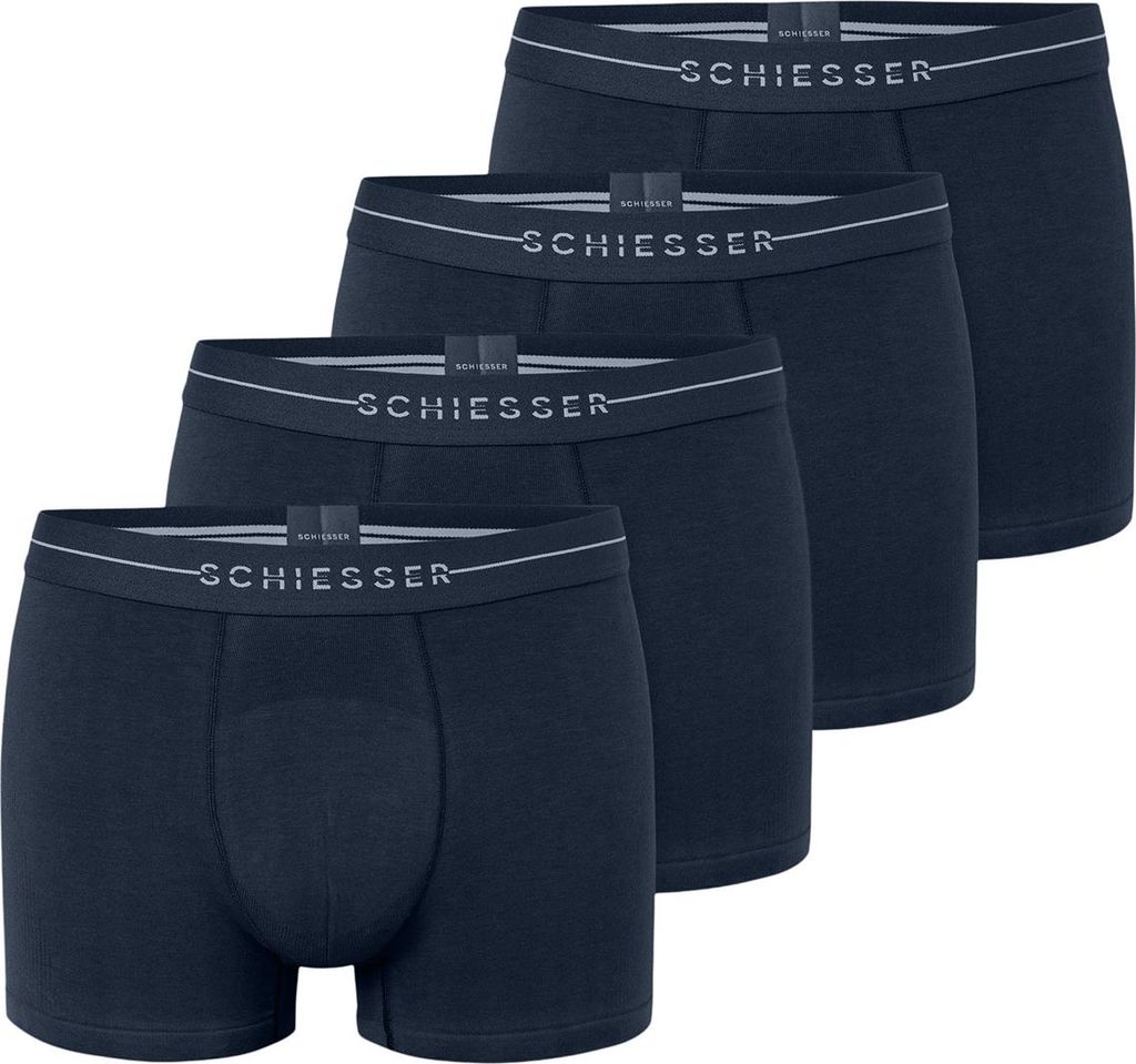 Schiesser 4er Pack Baumwolle Flex Retro Short / Pant Mit Logo-Webgummibund, Perfekter Sitz, hoher Komfort, Elastisches Material