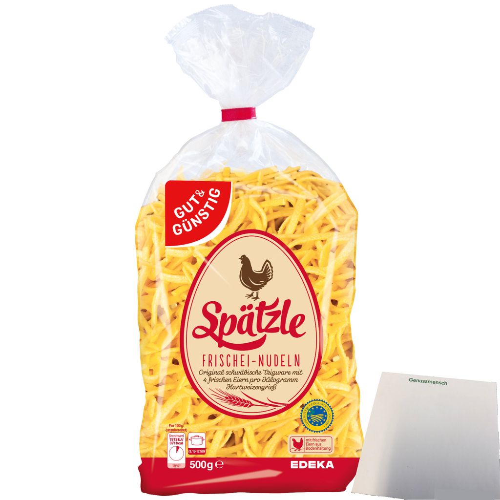 Gut & Günstig Eierspätzle (500g Packung) + usy Block