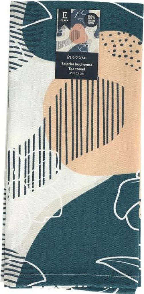 Geschirrtuch, Küchentuch, 100% Baumwolle 45x65 Blossom Blau, Blumen