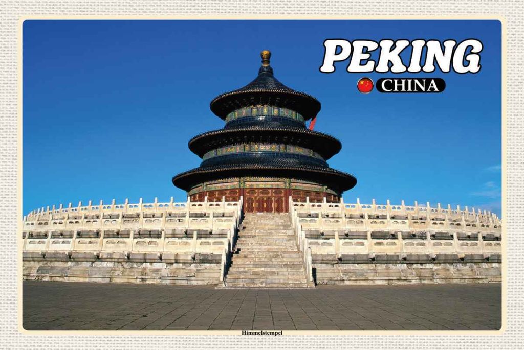 vianmo Holzschild 20x30 cm Peking China Himmelstempel Bildmotiv Reisemotiv Abenteuer Reisen