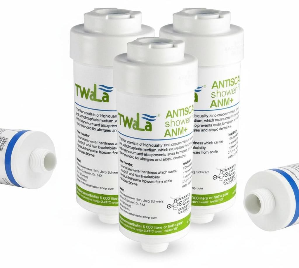 3x TWaLa Duschfilter Weiss Wasserfilter gegen Kalk/Chlor Shower filter AWF-SWR-P