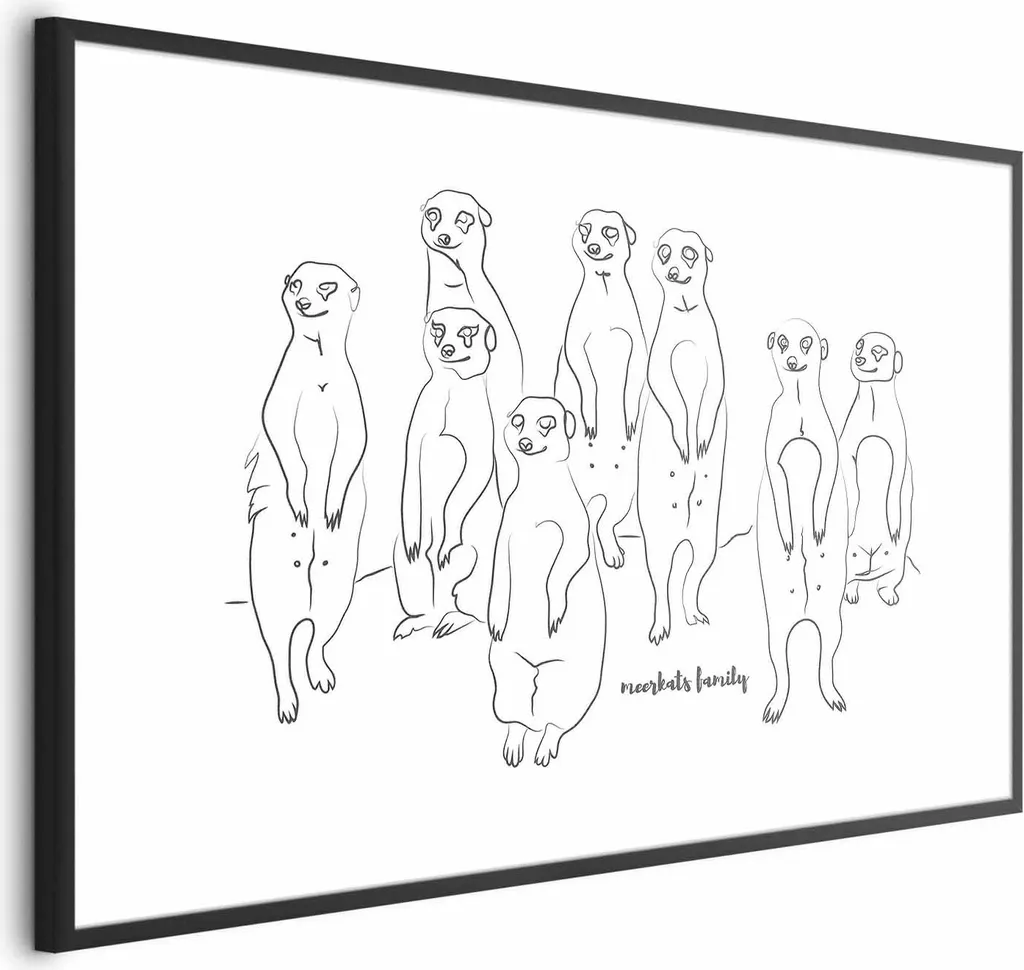 Poster Famiglia Surrey 90x60 cm - Cornice Nera Elegante con Margine