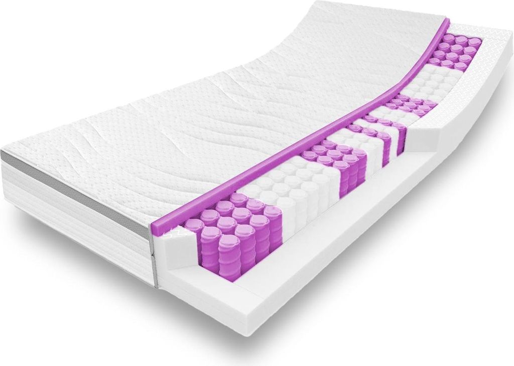 7 Zonen ergonomische Taschenfederkernmatratze Sleezzz Diamond T1000 180 x 200 cm, Höhe 23 cm, Härtegrad H2/H3, 1000 Federn/2m²