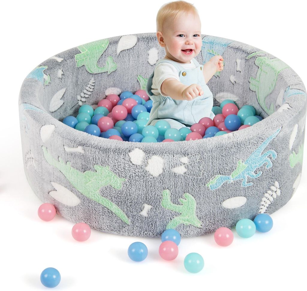 DREAMADE 86 x 30 cm Baby-Bällebecken, phosphoreszierendes Produktbild 