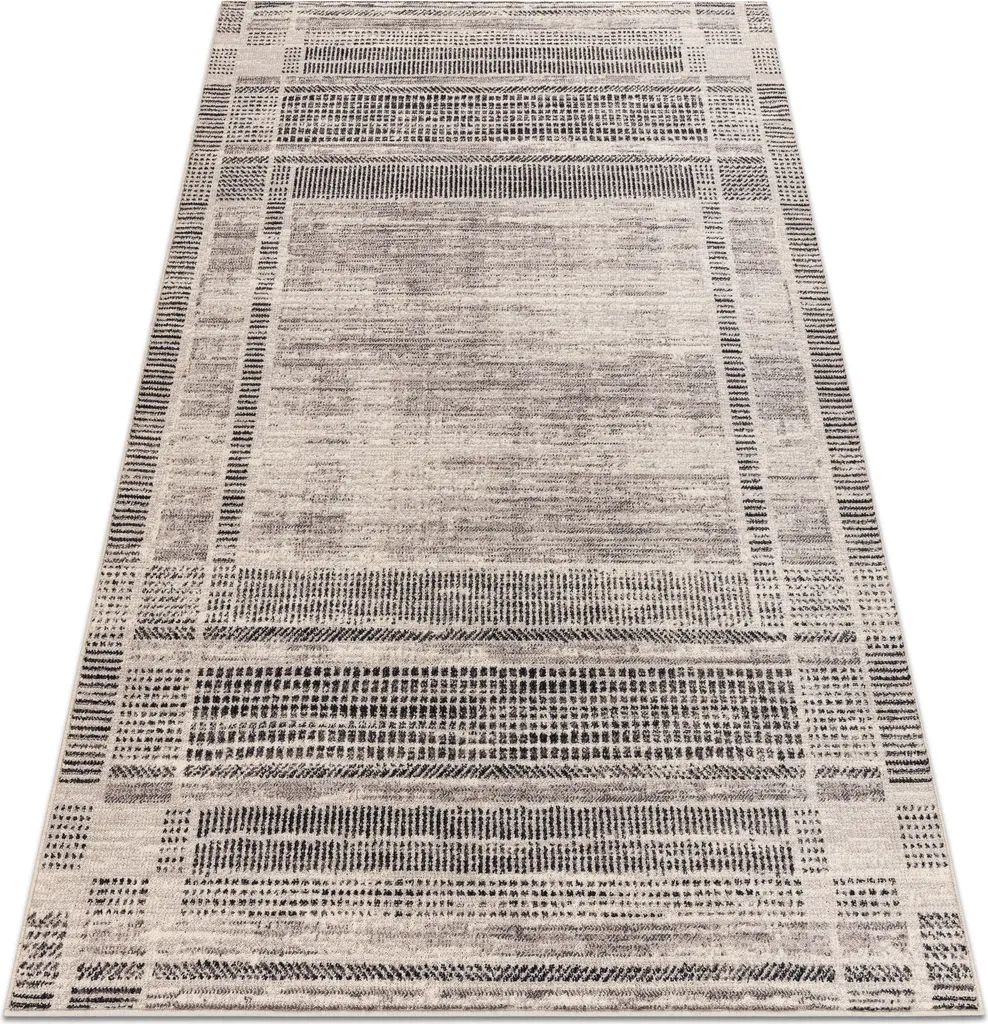 Tapis déco vintage pour chambre et salon Angel, laine beige 160x230 cm