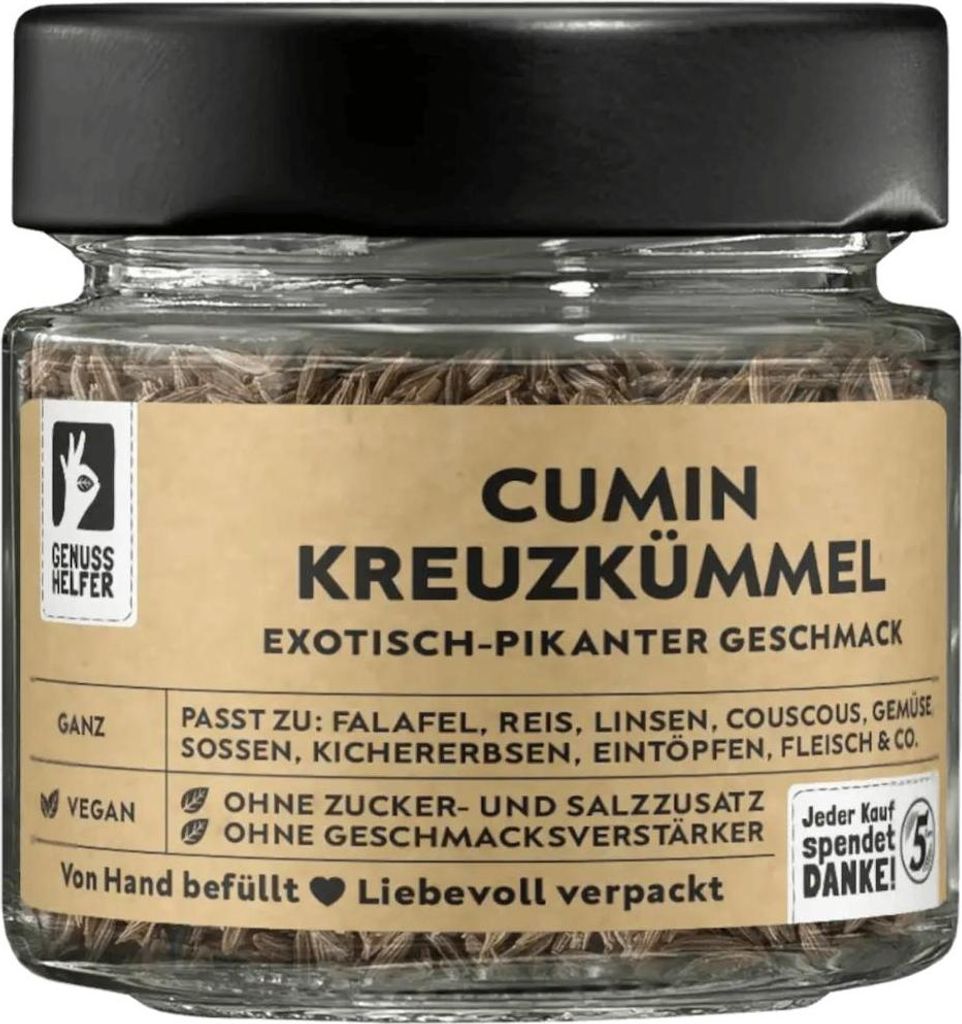 Kreuzkümmel, ganz, Cumin, Kreuzkümmelsamen zum Kochen, 40g im Glas