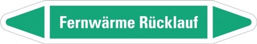 Dreifke Aufkleber I RKZ-Etikett Fernwärme Rücklauf, grün/weiß, für Ø 40-60mm...