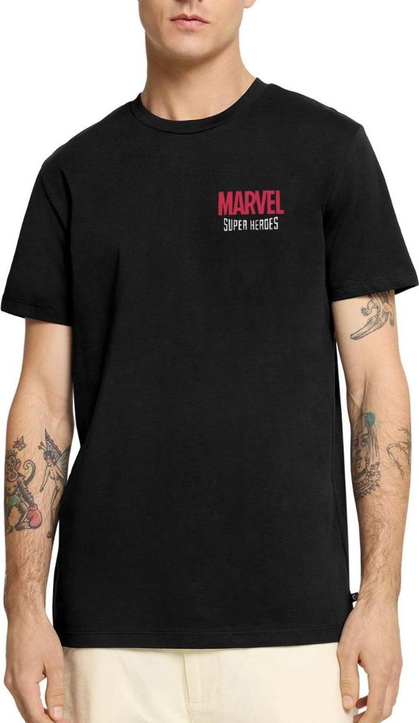 Spreadshirt Avengers Marvel Superhelden Chest- Und Backprint Männer Premium T-Shirt, S, Schwarz