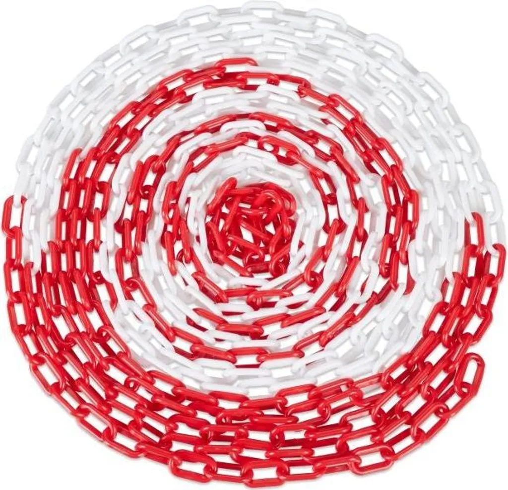 Chaîne barrière pour parking et jardin rouge et blanc balisage 50m