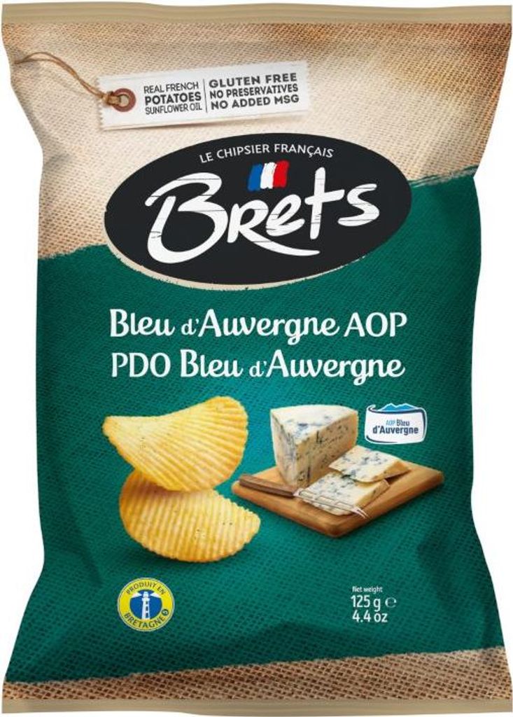 Brets knusprige Chips mit Bleu d’Auvergne AOP Geschmack Produktbild 
