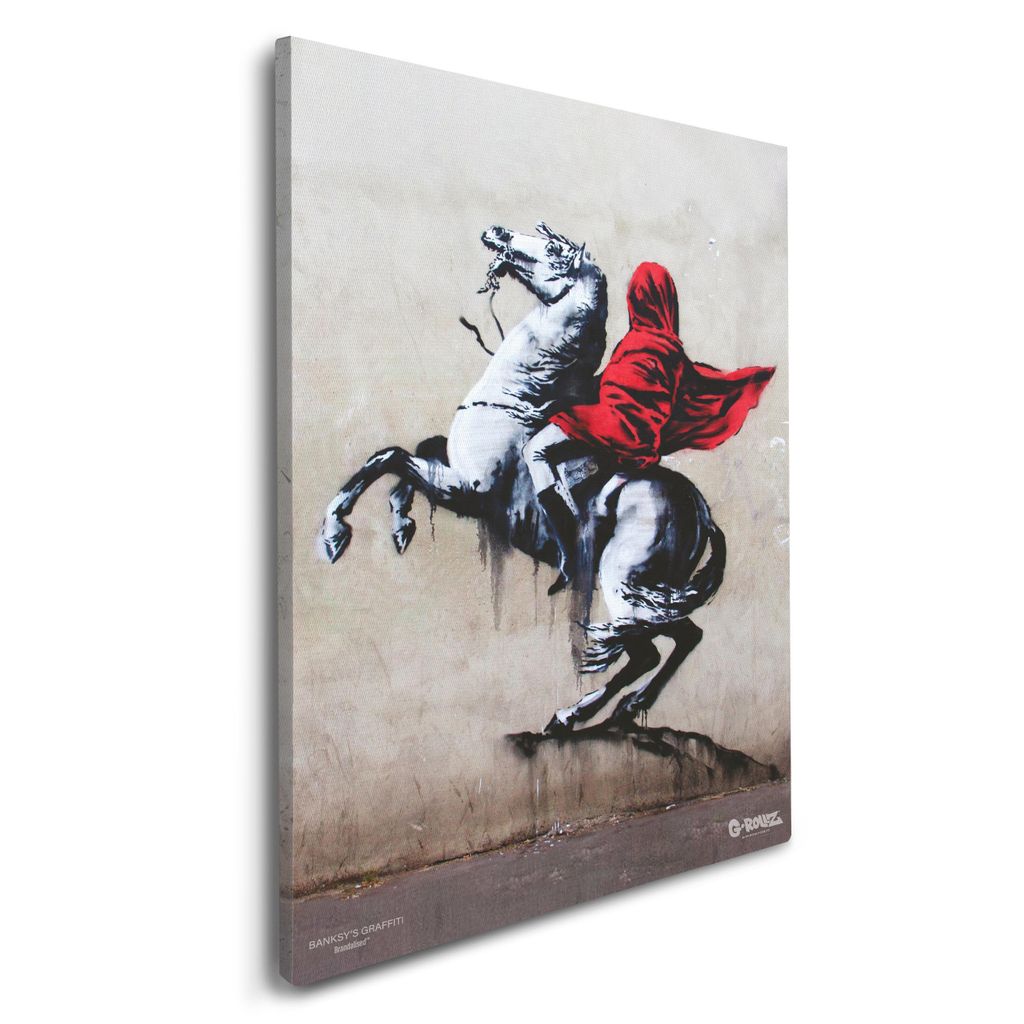 Banksy Graffiti Leinwandbild – Offiziell lizenziert – Für Wohnzimmer, Schlafzimmer & Büro – Motiv: Napoleon – Größe: Medium (48 x 68 cm)