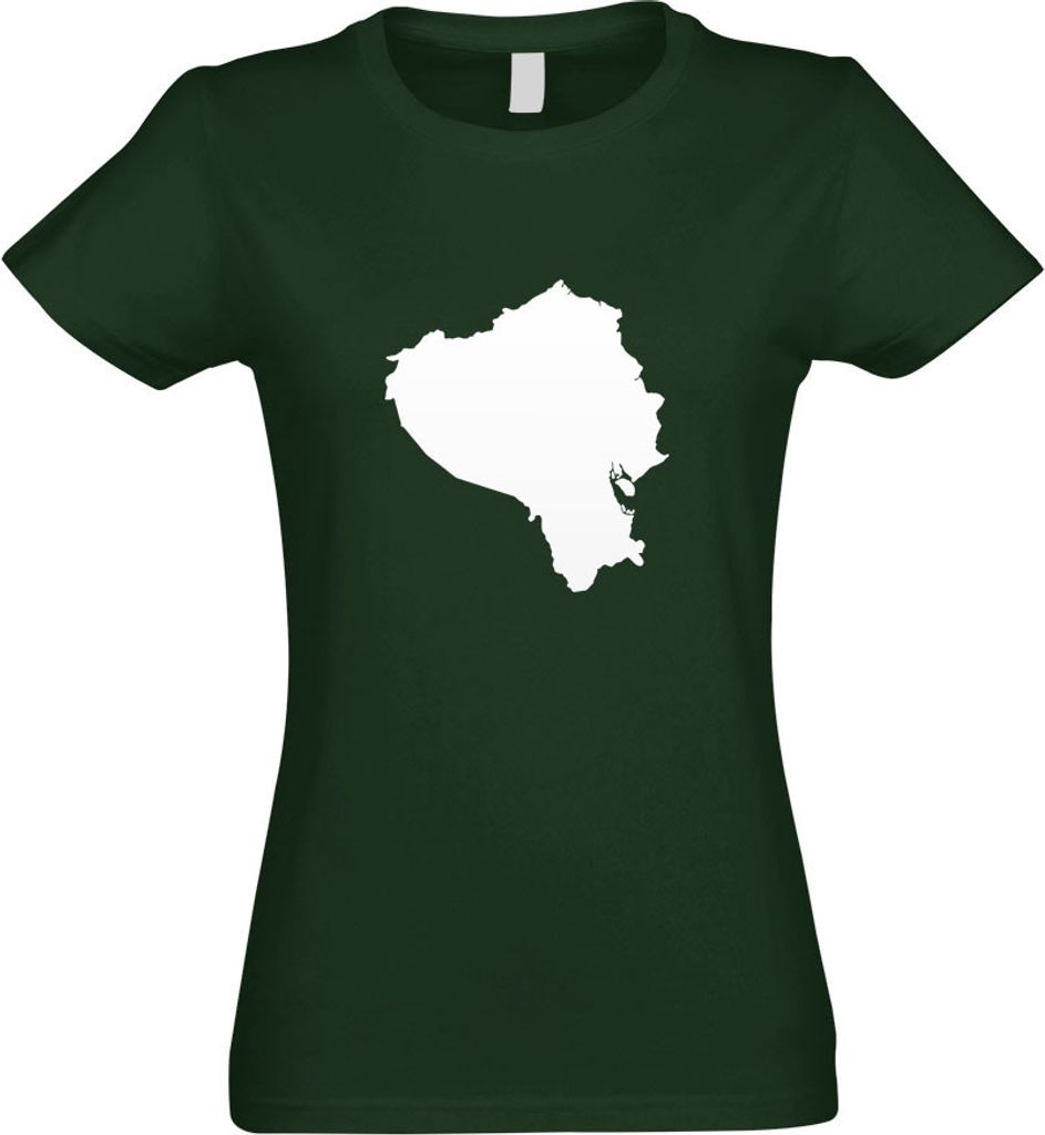 Kiwistar - T-Shirt tailliert - Damen - flaschengrün - Ecuador Umriss Kontur - mit Motiv Bedruckt - Funshirt Design - Sport - Freizeit - Damen - XXL