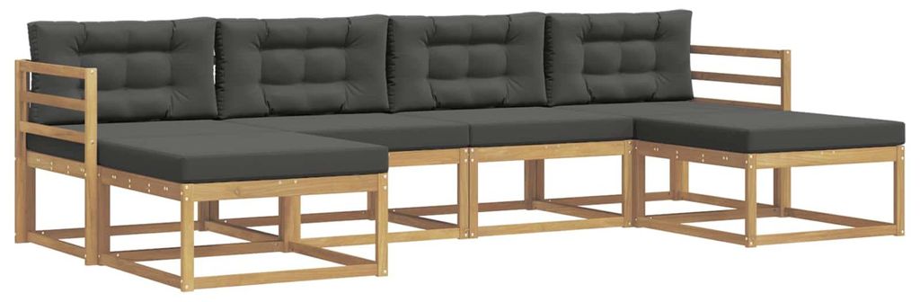 vidaXL Outdoor-Sofagarnitur mit Kissen 6 pcs Weiß und Anthrazit