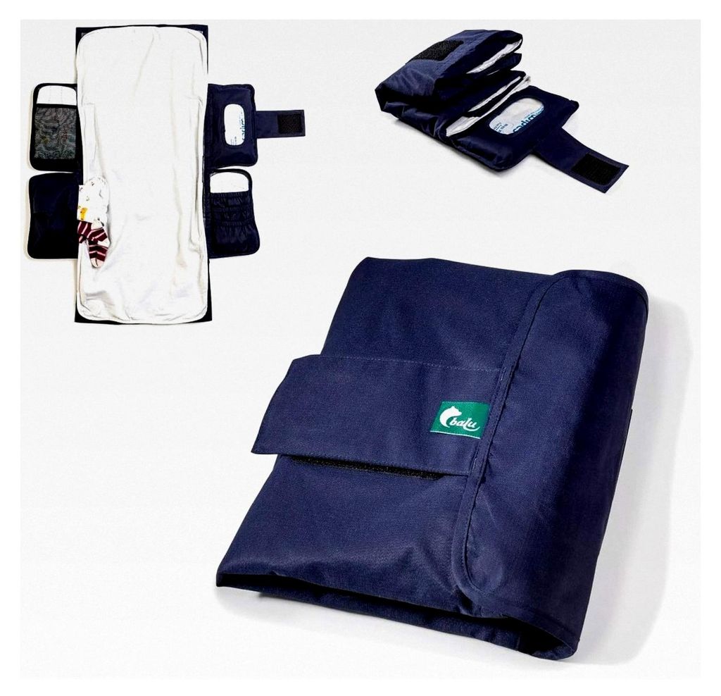 Wickeltasche mit integrierter Wickelunterlage für unterwegs 86 x 38 cm - waschbare Flanell Wickelunterlage - außen wasserdicht und abwaschbar - B...