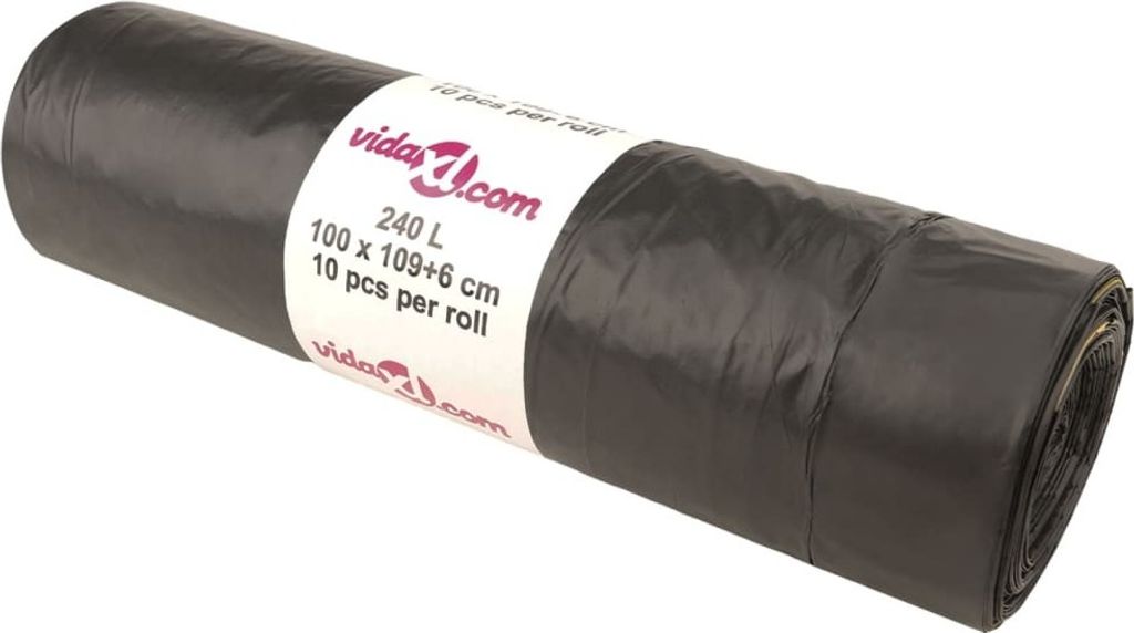 vidaXL Fodere per cestini con coulisse 150 pz. nero 240 L Immagine del prodotto 