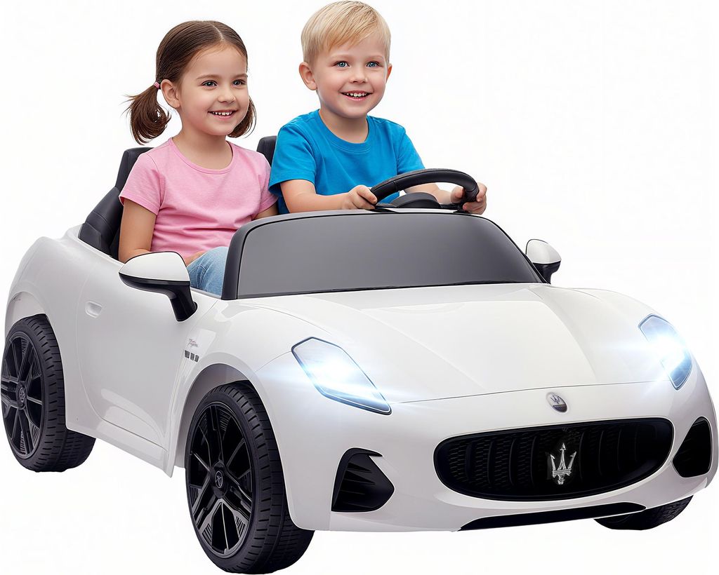 AIYAPLAY Kinder Elektroauto 12V 2-Sitzer Kinderauto mit 2,4 GHz Fernbedienung, 2 Motor, Elektrofahrzeug mit Federung, Musik, MP3-Player, USB, Hupe,...