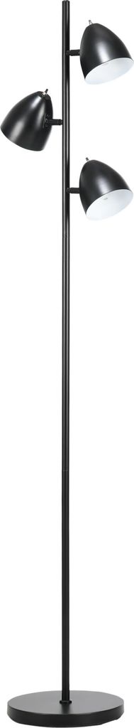 Stehlampe, Bodenlampe, 3 einstellbare Schirme, Metall, Schwarz