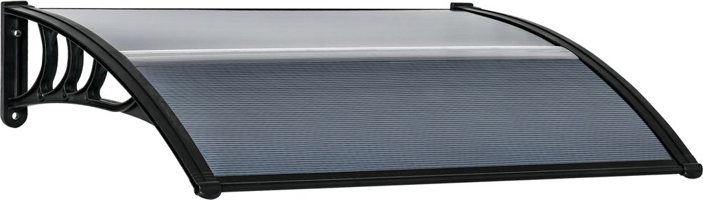 Outsunny Vordach für Haustür 100 x 75 cm Pultbogenvordach Überdachung aus Aluminium und Polycarbonat Pultvordach mit UV Schutz Haustürvordach f...